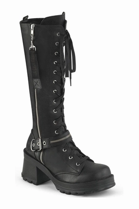 BRATTY-206 Black Vegan Leather Knee Boot