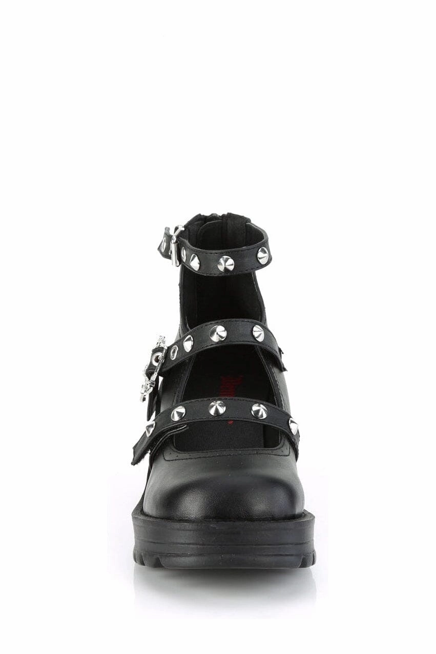 BRATTY-30 Black Vegan Leather Ankle Shoe