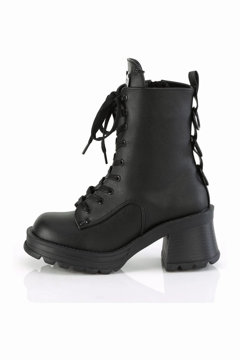 BRATTY-50 Black Vegan Leather Ankle Boot