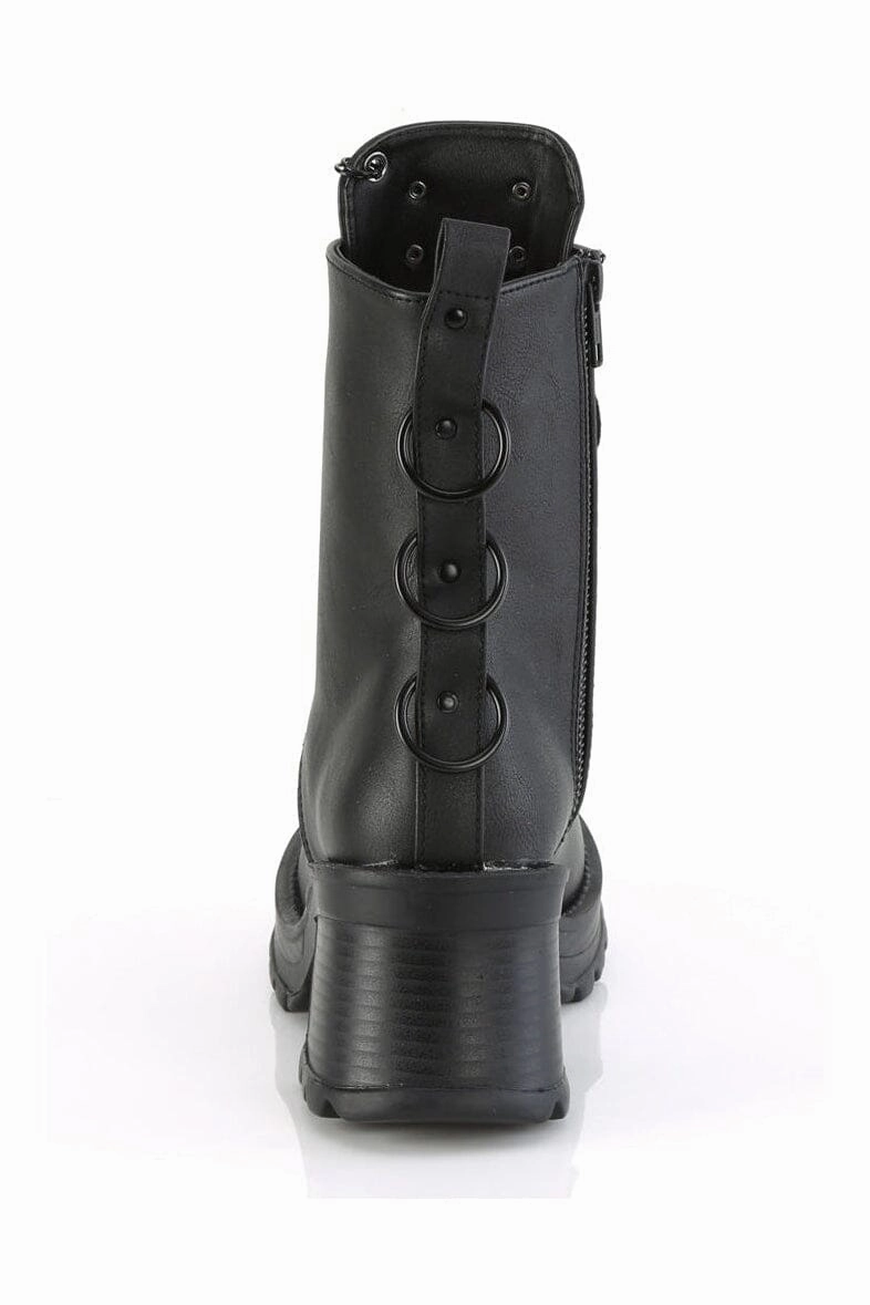 BRATTY-50 Black Vegan Leather Ankle Boot