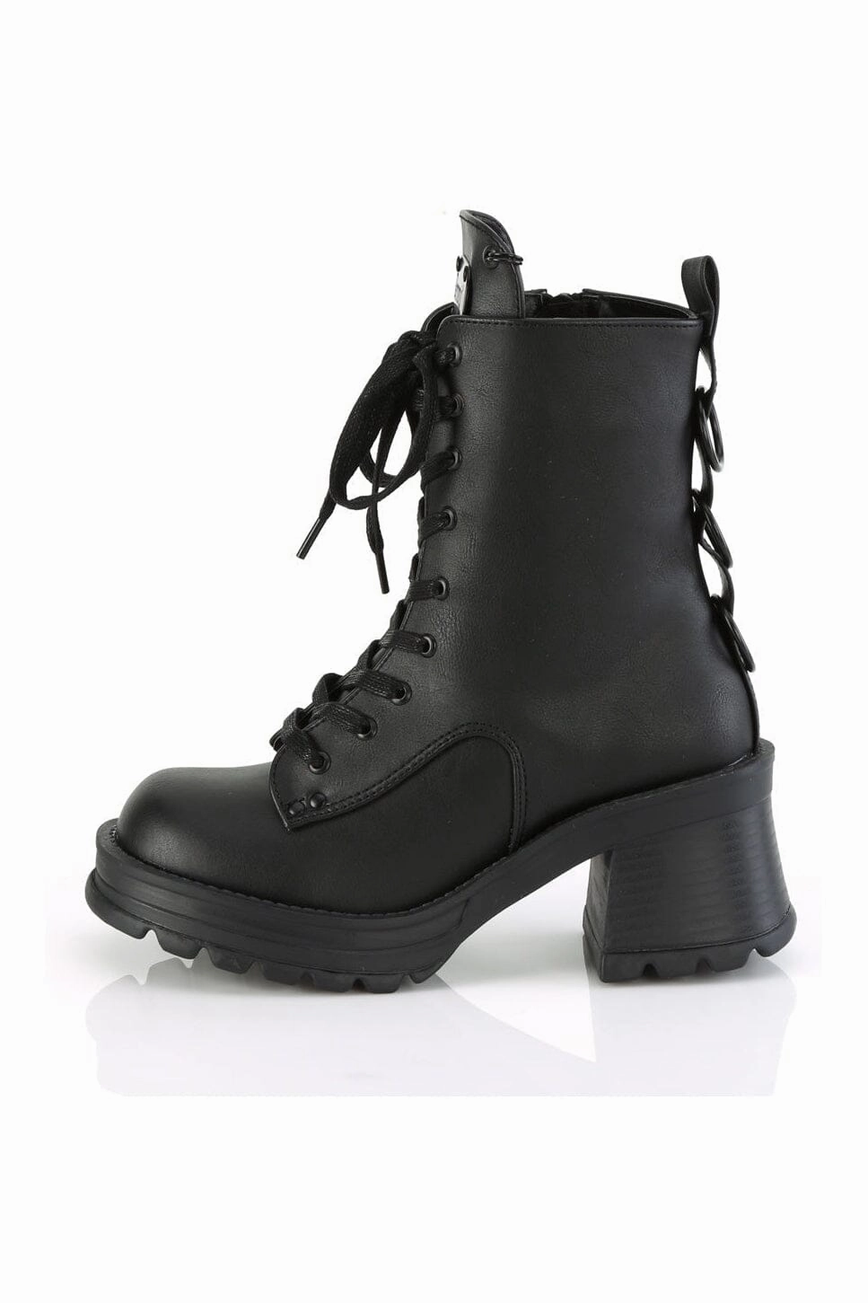 BRATTY-50 Black Vegan Leather Ankle Boot