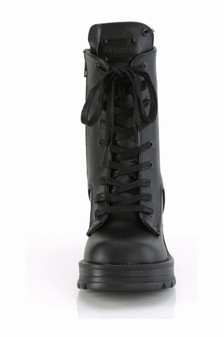 BRATTY-50 Black Vegan Leather Ankle Boot