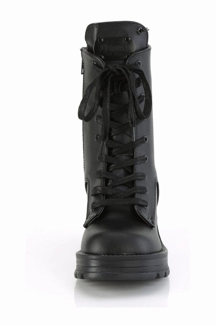 BRATTY-50 Black Vegan Leather Ankle Boot