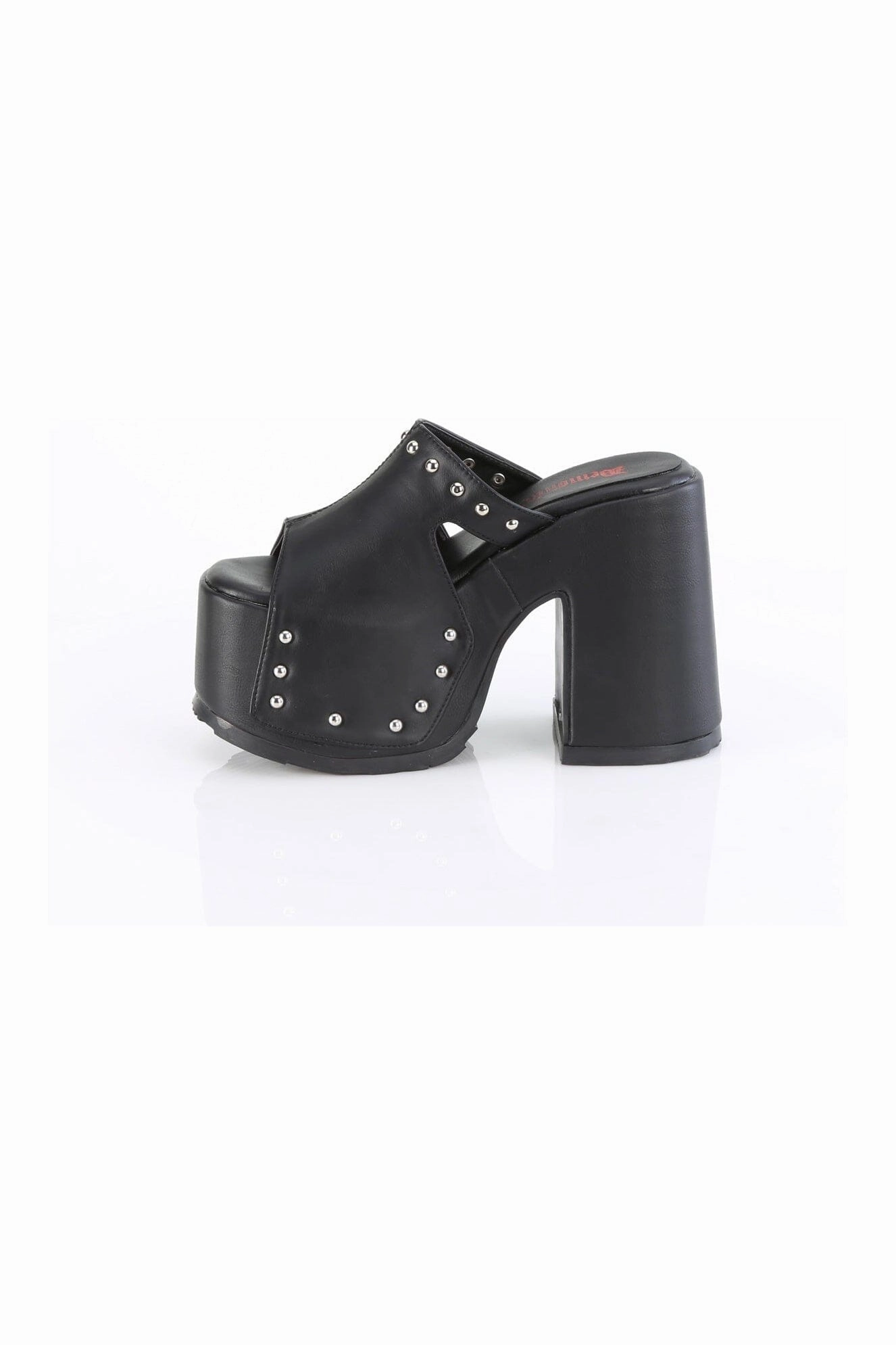 CAMEL-109 Black Vegan Leather Slides