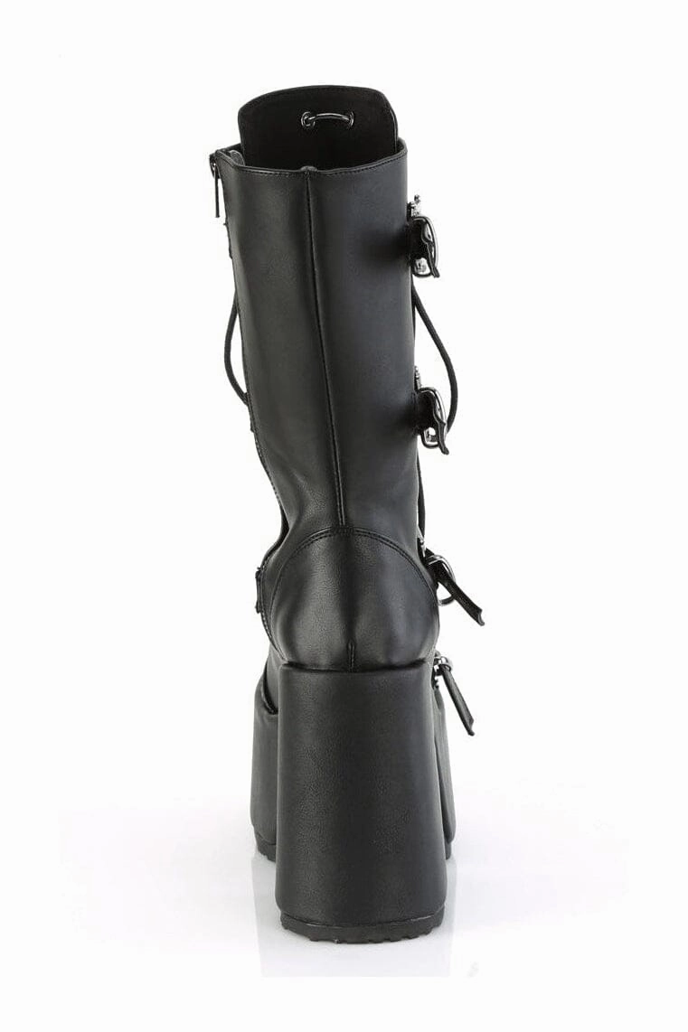 CAMEL-115 Black Vegan Leather Knee Boot