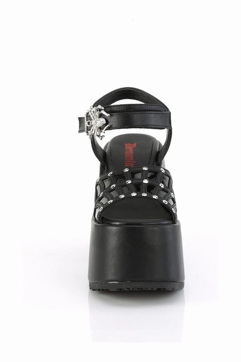 CAMEL-17 Black Vegan Leather Sandal