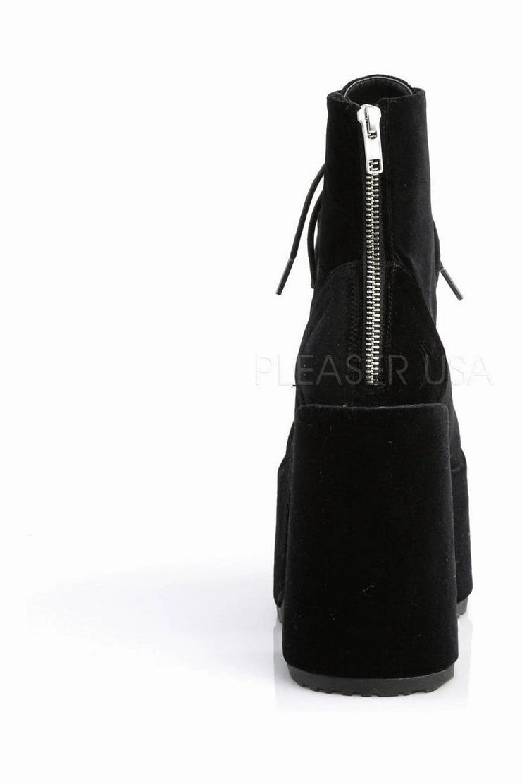 CAMEL-203 Demonia Ankle Boot | Black Velvet