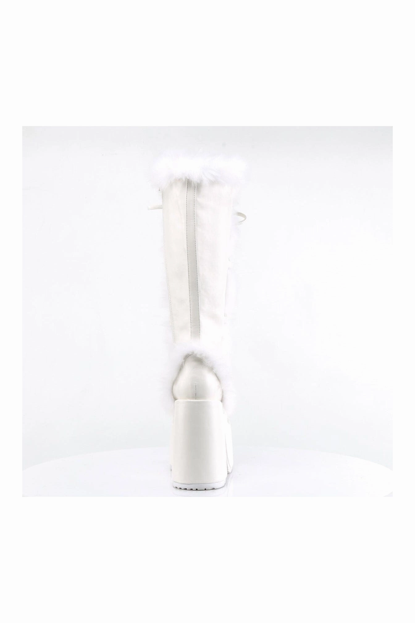 CAMEL-311 White Vegan Leather Knee Boot