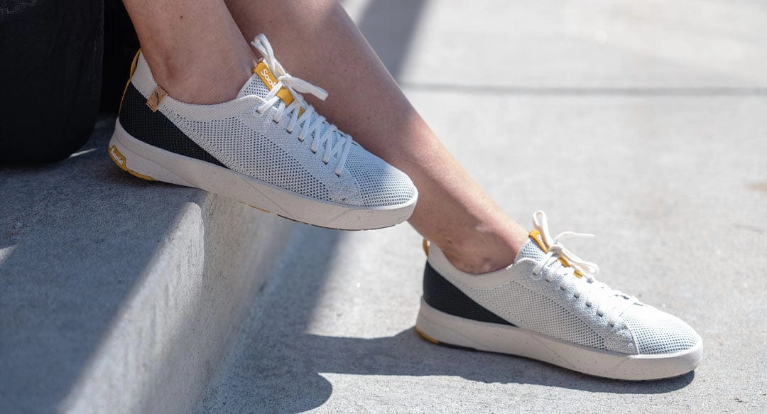 Cannon Knit 2.0 Women's Recycled PET Sneakers | White & Black