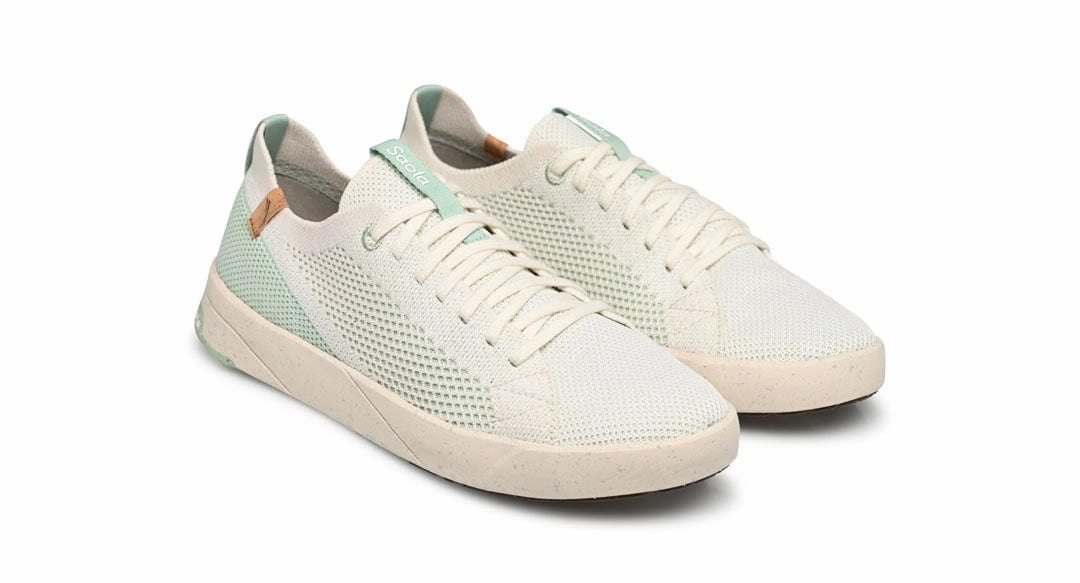 Cannon Knit 2.0 Women's Recycled PET Sneakers | White & Cameo Green