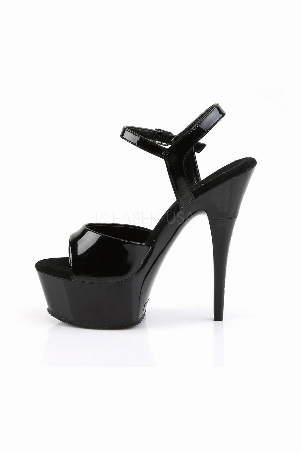 CAPTIVA-609 Platform Sandal  | Black Patent