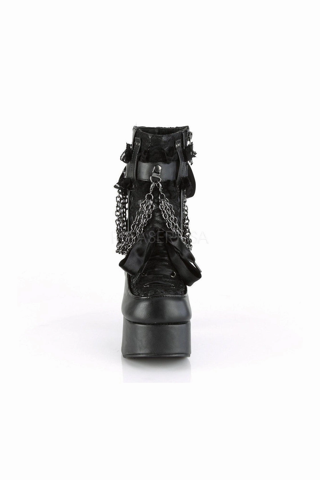 CHARADE-110 Demonia Ankle Boot | Black Faux Leather