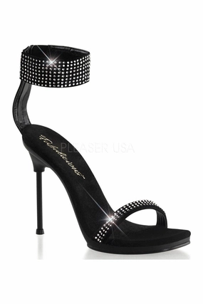 CHIC-40 Sandal | Black Faux Leather