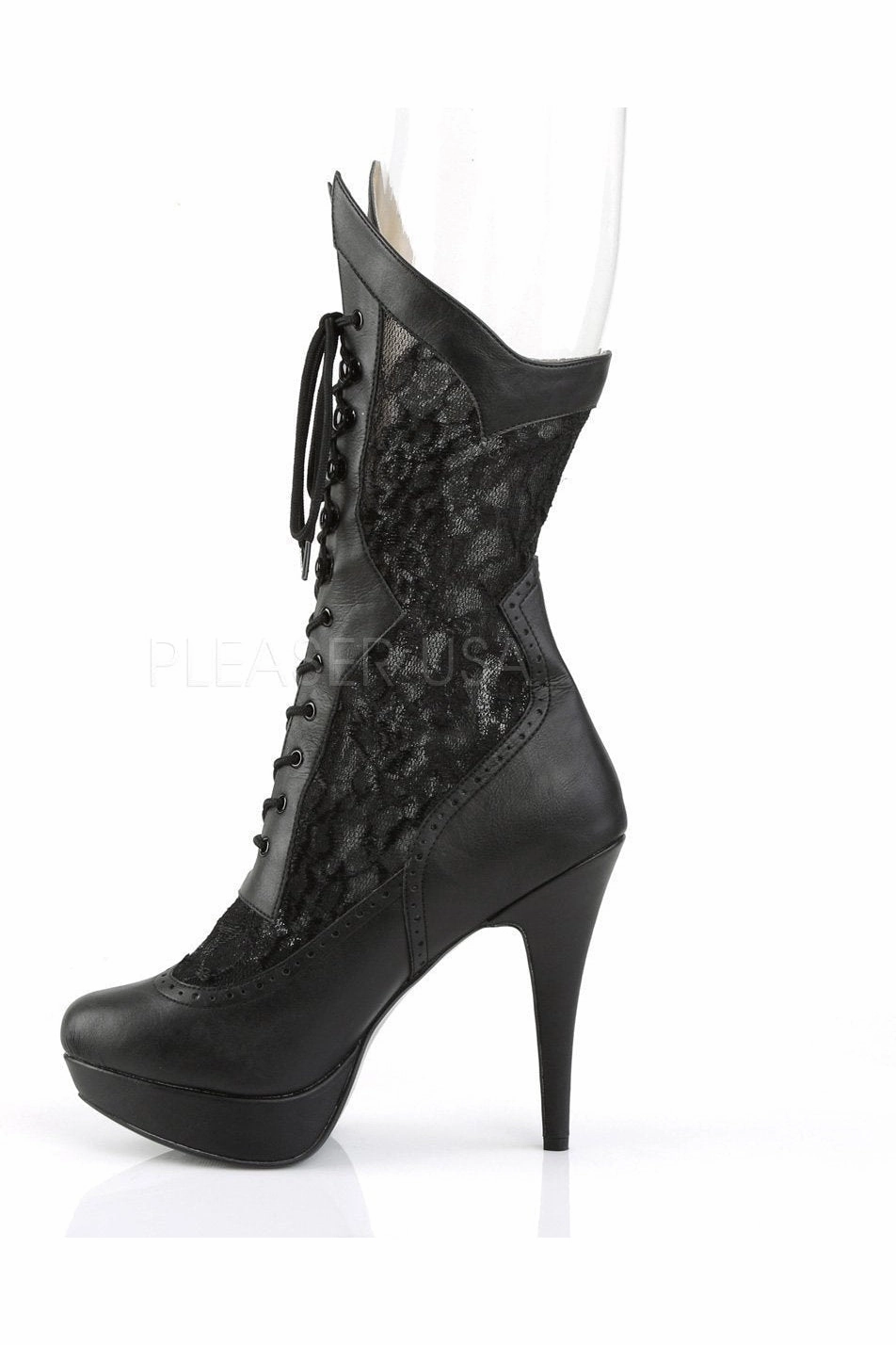 CHLOE-115 Knee Boot  | Black Faux Leather