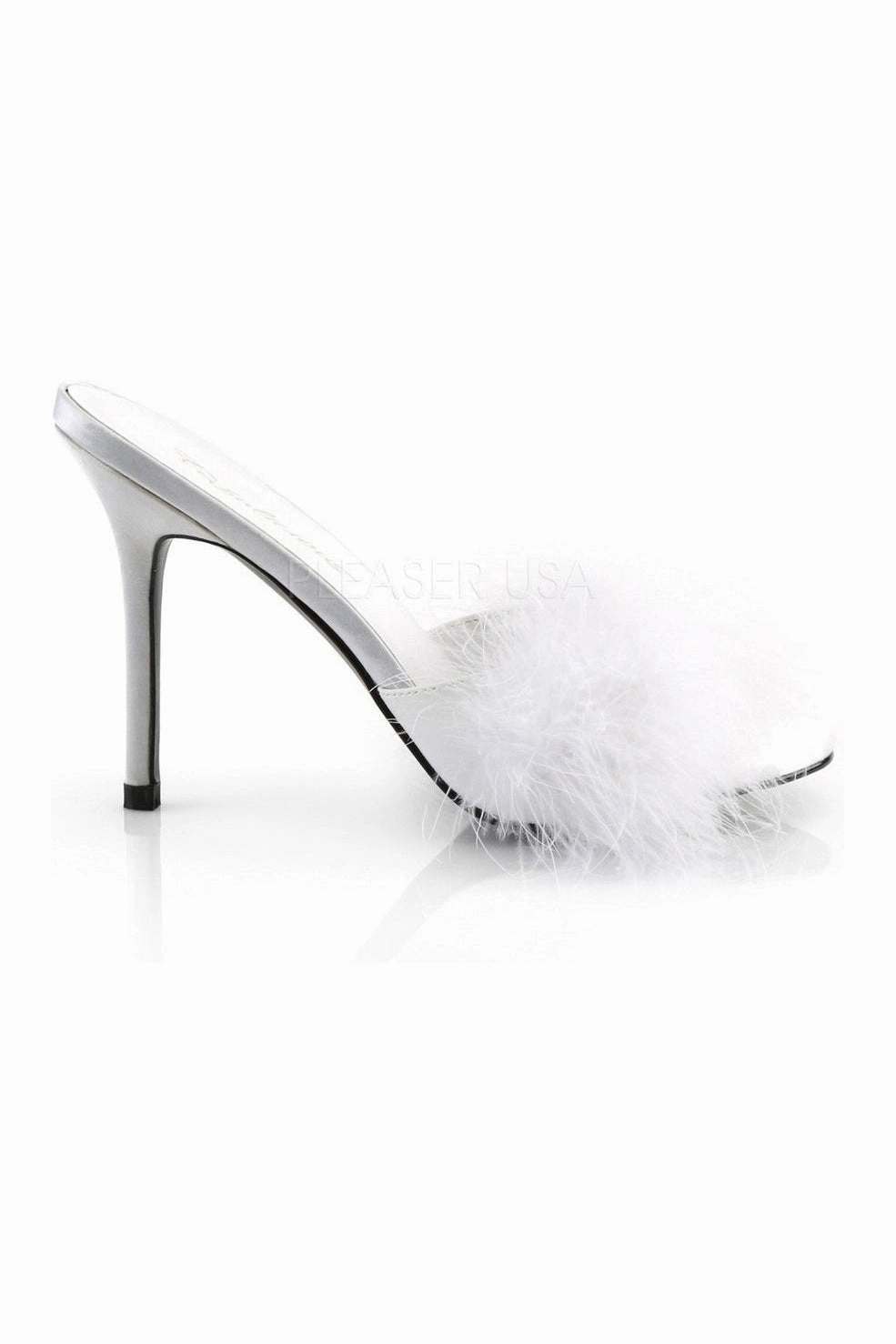 CLASSIQUE-01F Slide | White Faux Leather