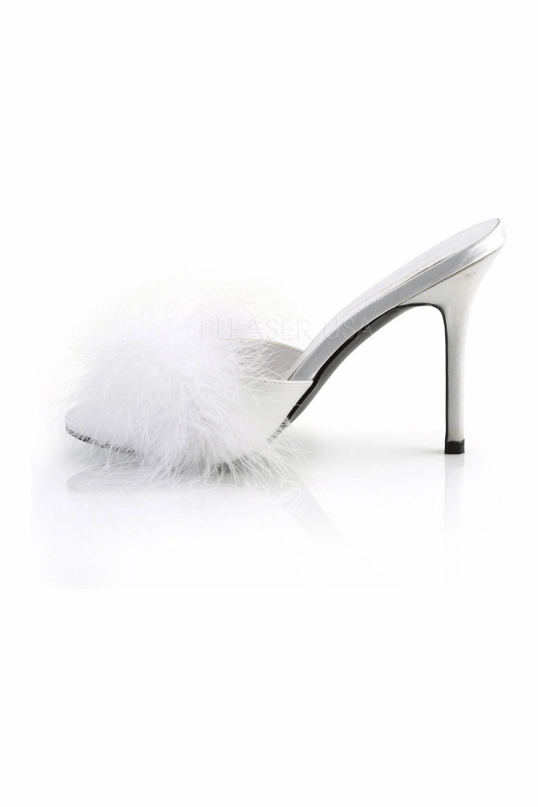 CLASSIQUE-01F Slide | White Faux Leather