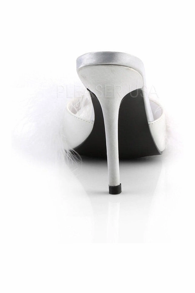 CLASSIQUE-01F Slide | White Faux Leather