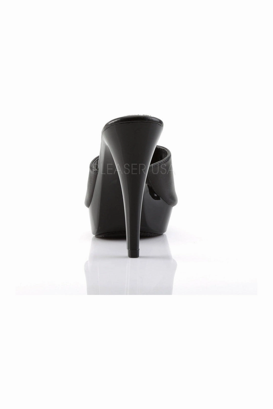 COCKTAIL-501L Platform Slide | Black Genuine Leather
