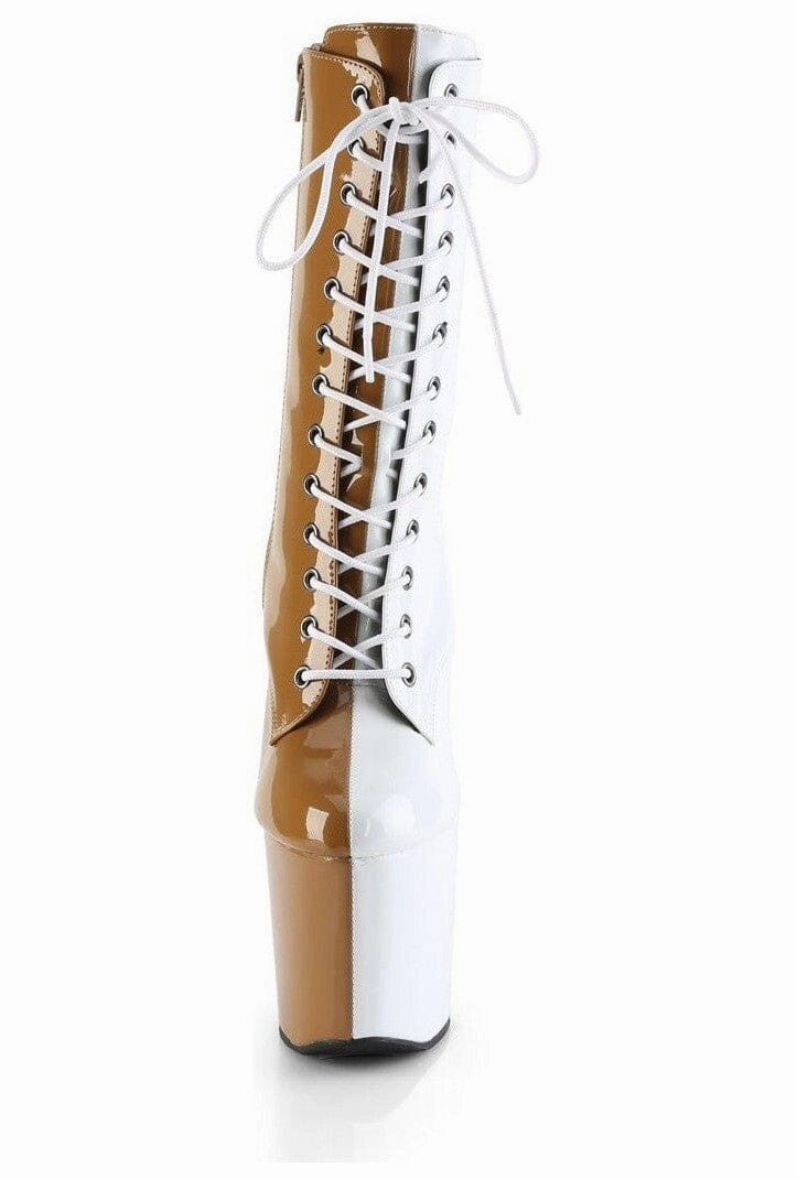 CRAZE-1040TT Taupe Patent Ankle Boot