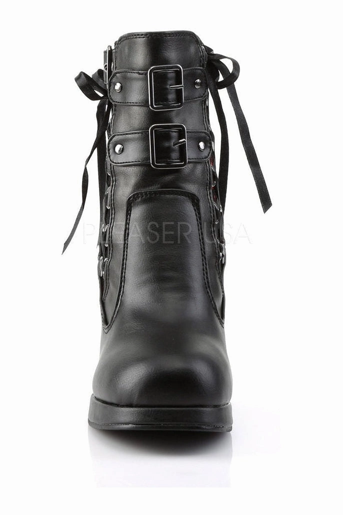 CRYPTO-51 Ankle Boot | Black Faux Leather
