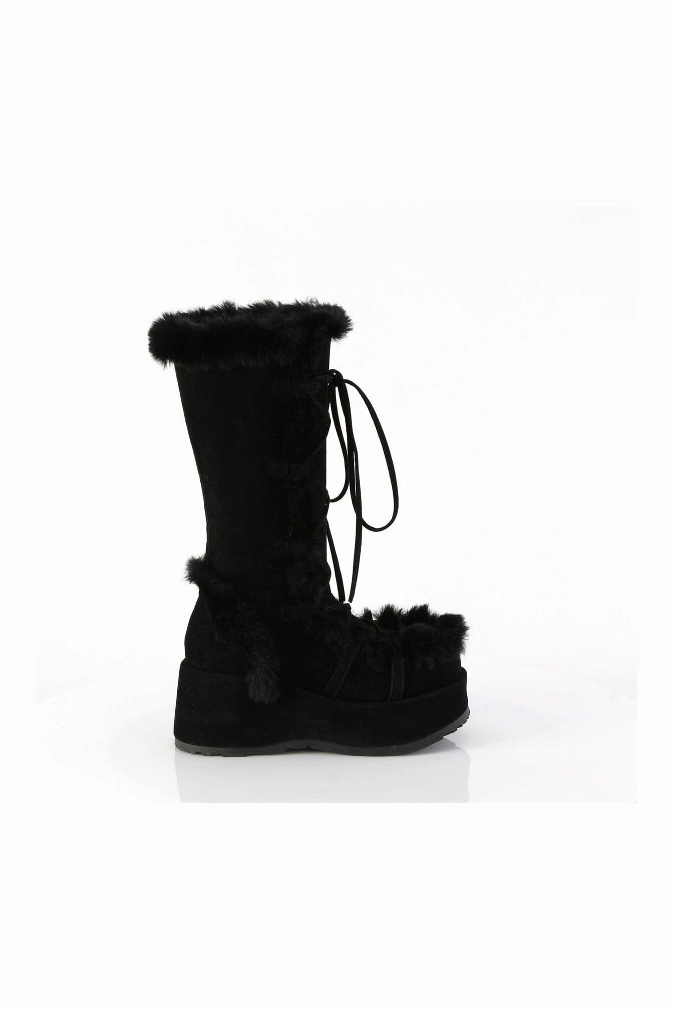 CUBBY-311 Black Vegan Suede Knee Boot
