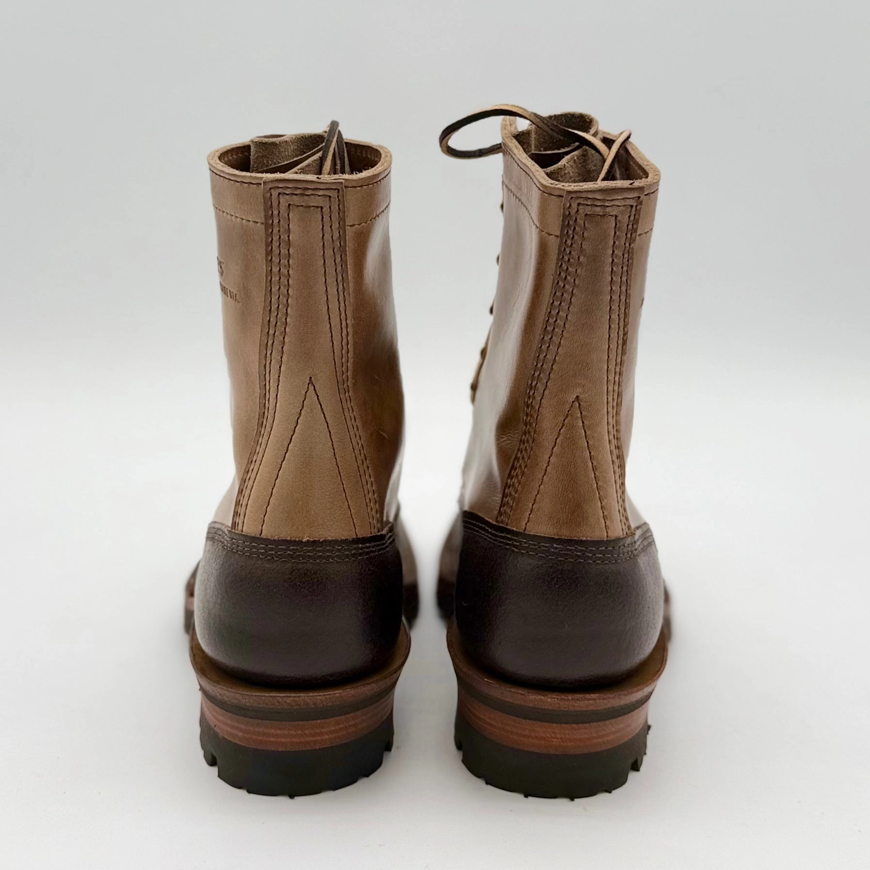 Custom Dark Brown Waxed Flesh and Natural Chrome Excel Smokejumper Size 8.5E