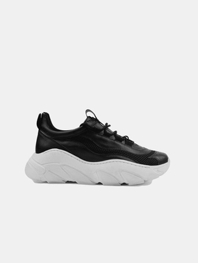 Daddy's Women's Grape Leather Vegan Sneakers | Black & White