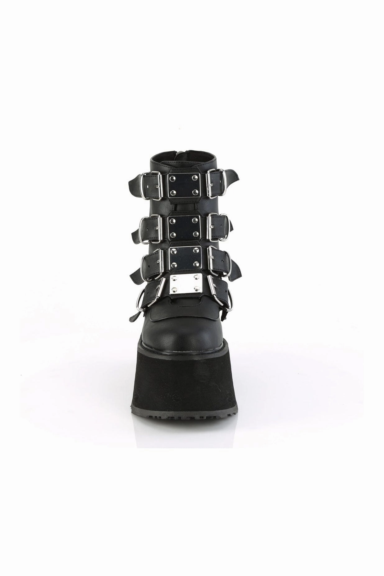 DAMNED-105 Black Vegan Leather Ankle Boot