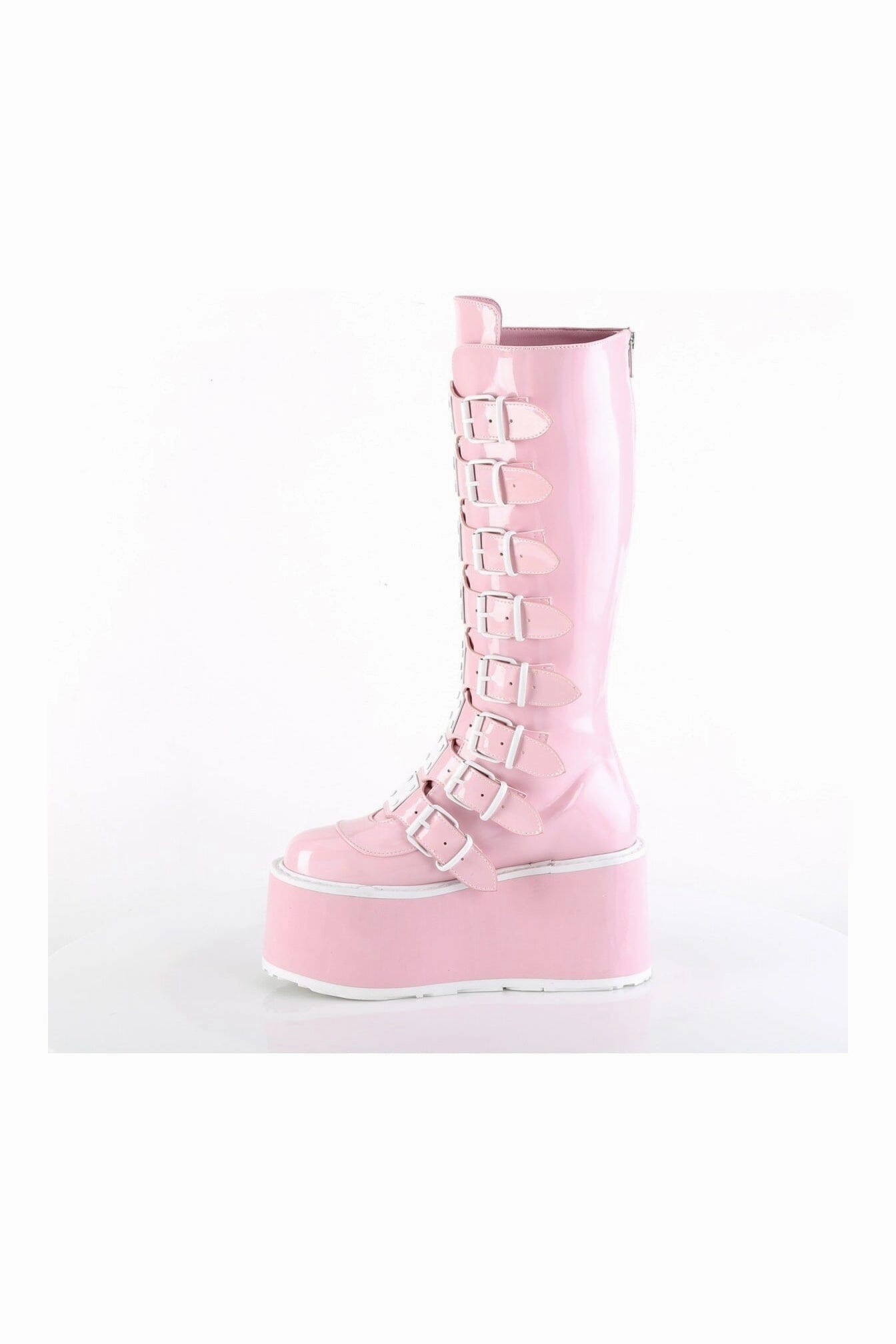 DAMNED-318 Pink Hologram Knee boot
