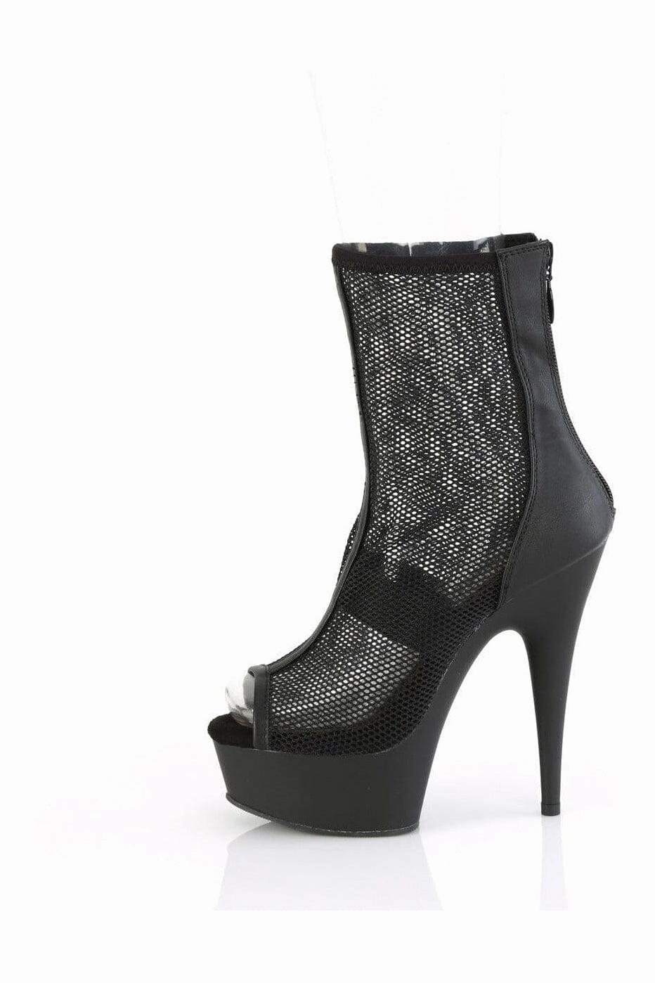 DELIGHT-1006 Black Faux Leather Ankle Boot