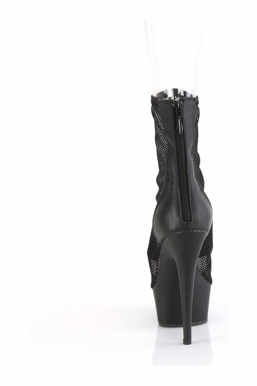 DELIGHT-1006 Black Faux Leather Ankle Boot