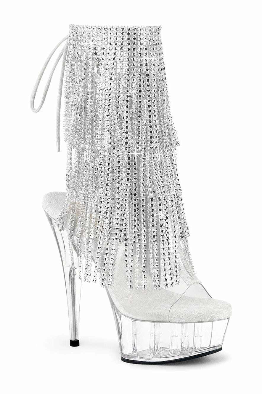 DELIGHT-1017RSF Clear Vinyl Ankle Boot