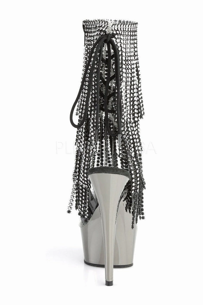 DELIGHT-1017RSF Platform Boot  | Black Vinyl