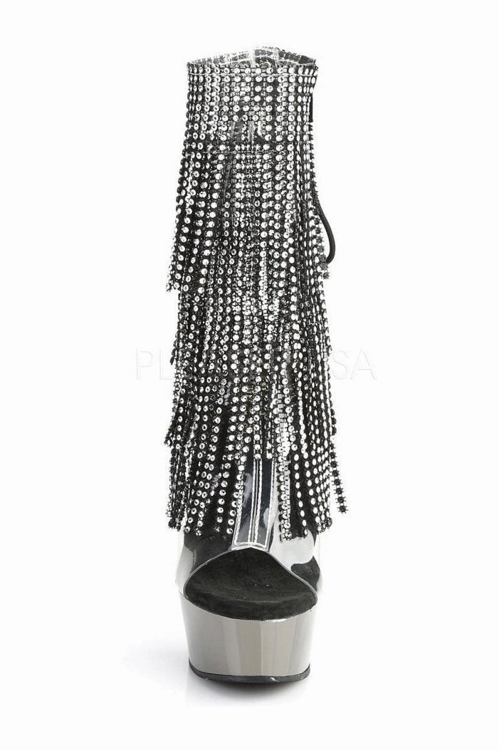 DELIGHT-1017RSF Platform Boot  | Black Vinyl