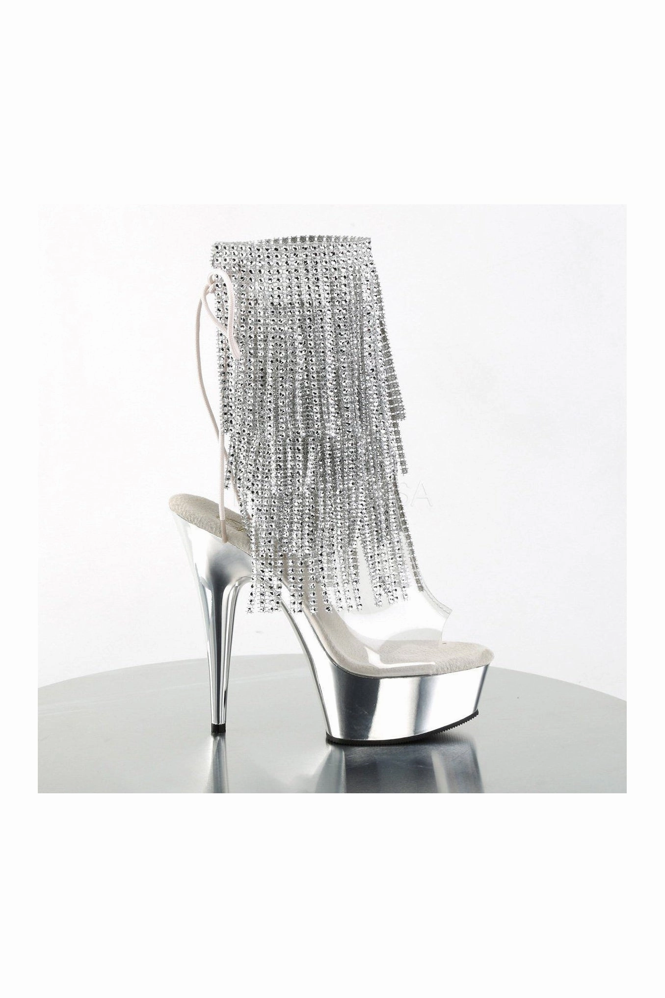 DELIGHT-1017RSF Platform Boot  | Clear Vinyl