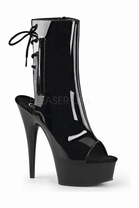 DELIGHT-1018 Platform Boot  | Black Patent