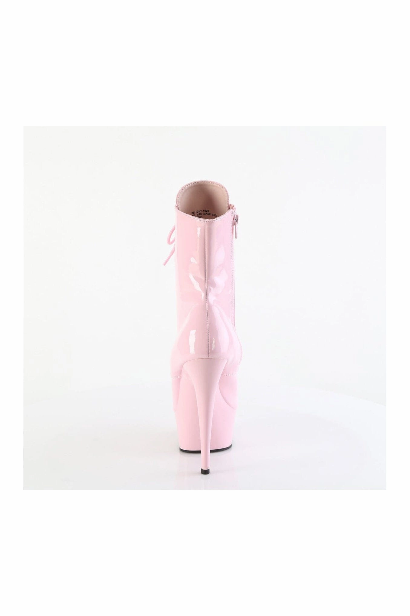 DELIGHT-1020 Pink Patent Ankle Boot