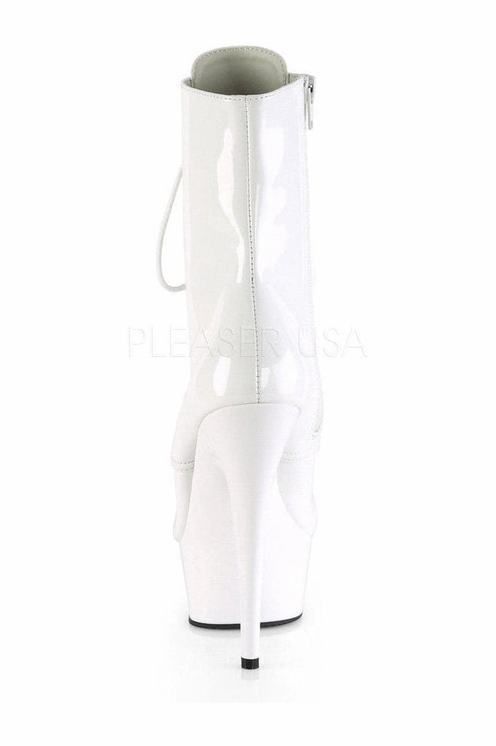 DELIGHT-1020 Platform Ankle Boot | White Patent