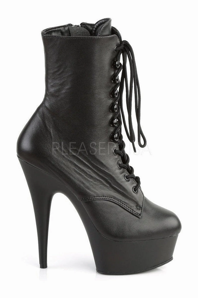 DELIGHT-1020 Platform Boot  | Black Genuine Leather