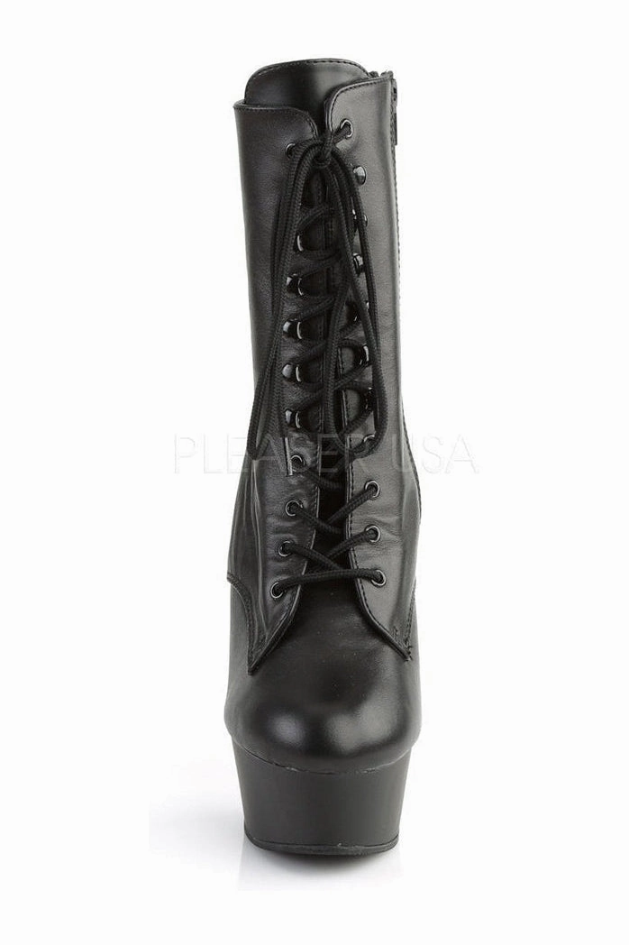 DELIGHT-1020 Platform Boot  | Black Genuine Leather