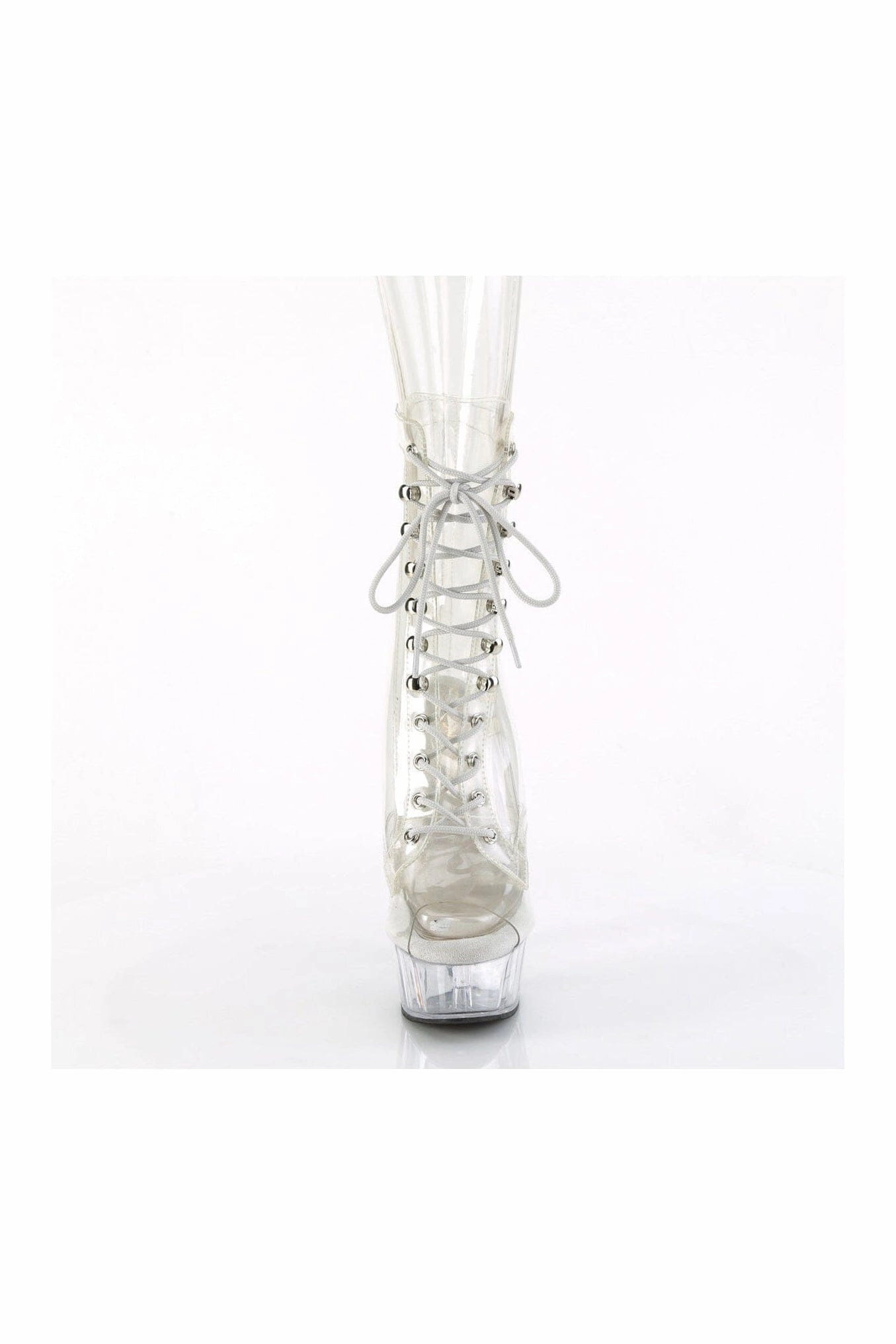 DELIGHT-1021C Clear Vinyl Ankle Boot