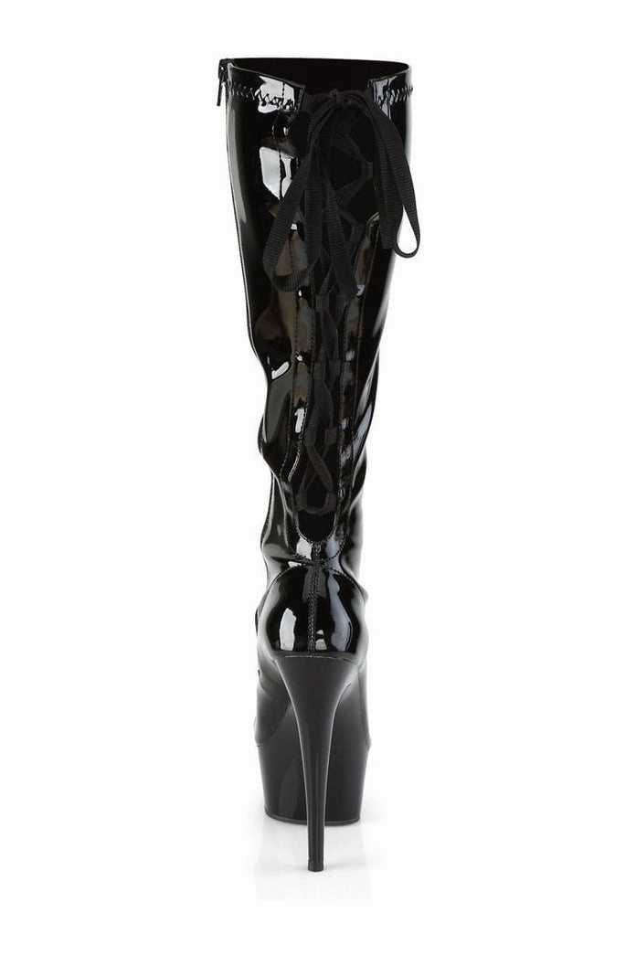 DELIGHT-2029 Exotic Platform Boot | Black Patent