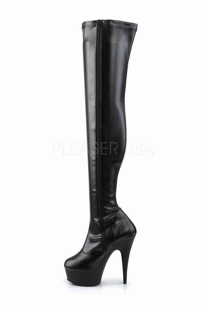 DELIGHT-3000 Platform Boot  | Black Faux Leather