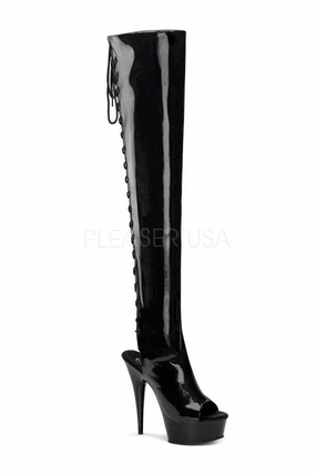 DELIGHT-3017 Platform Boot  | Black Patent