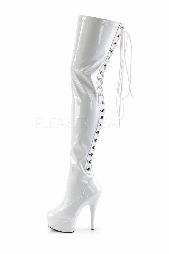 DELIGHT-3063 Platform Boot  | White Patent