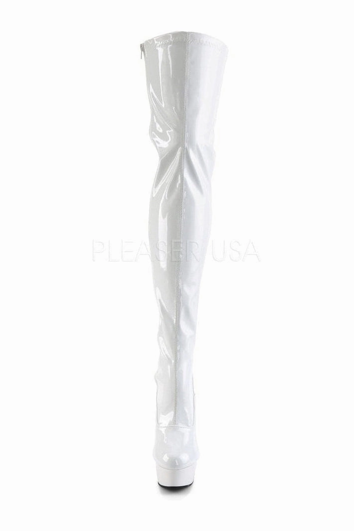 DELIGHT-3063 Platform Boot  | White Patent
