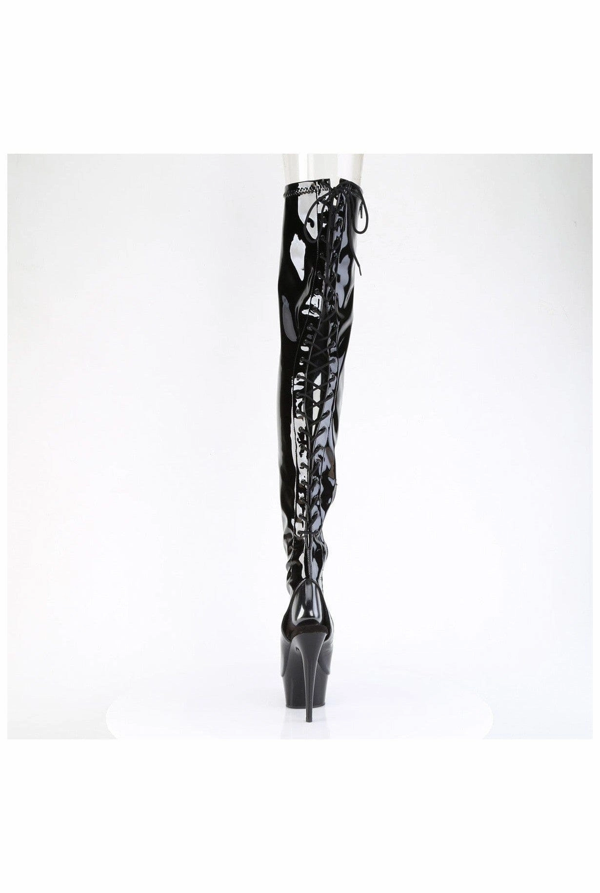 DELIGHT-4017 Black Patent Thigh Boot