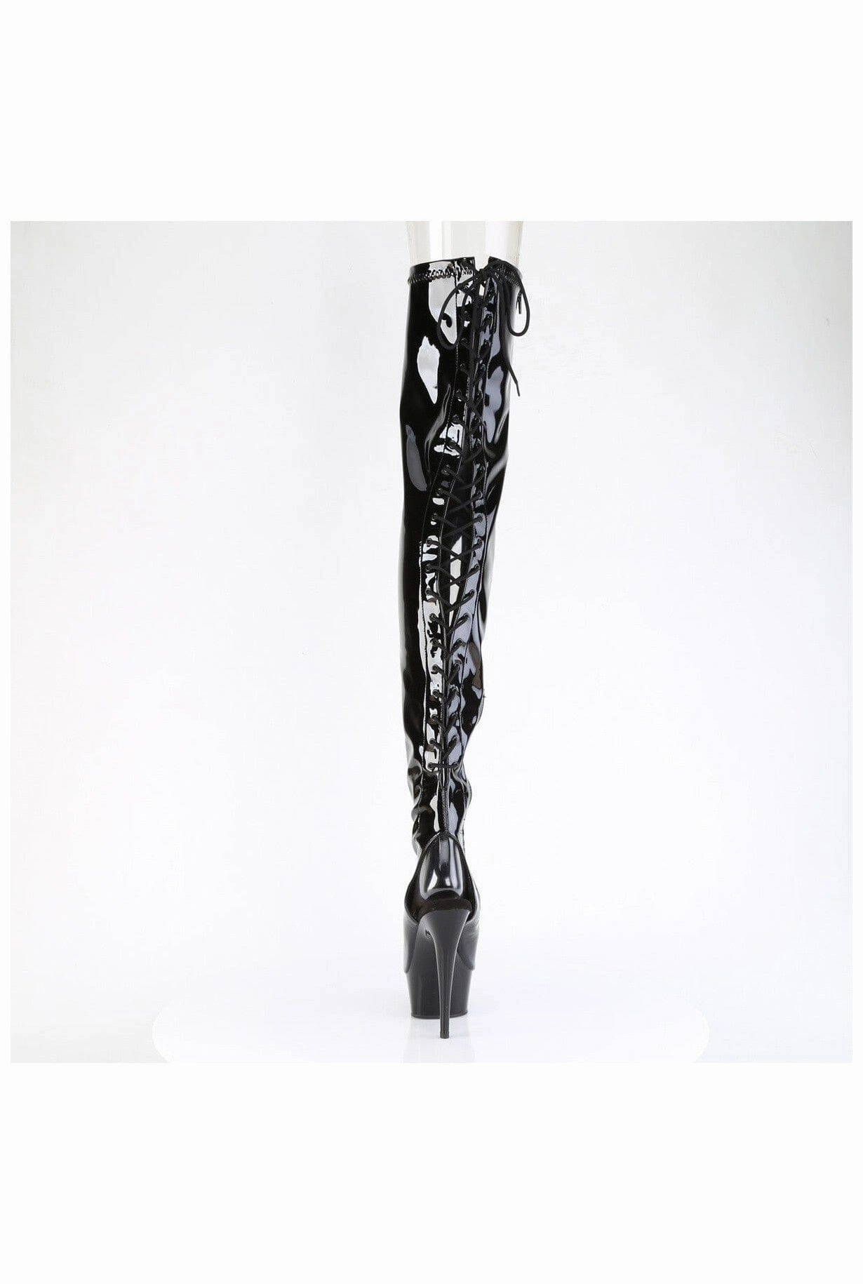 DELIGHT-4017 Black Patent Thigh Boot