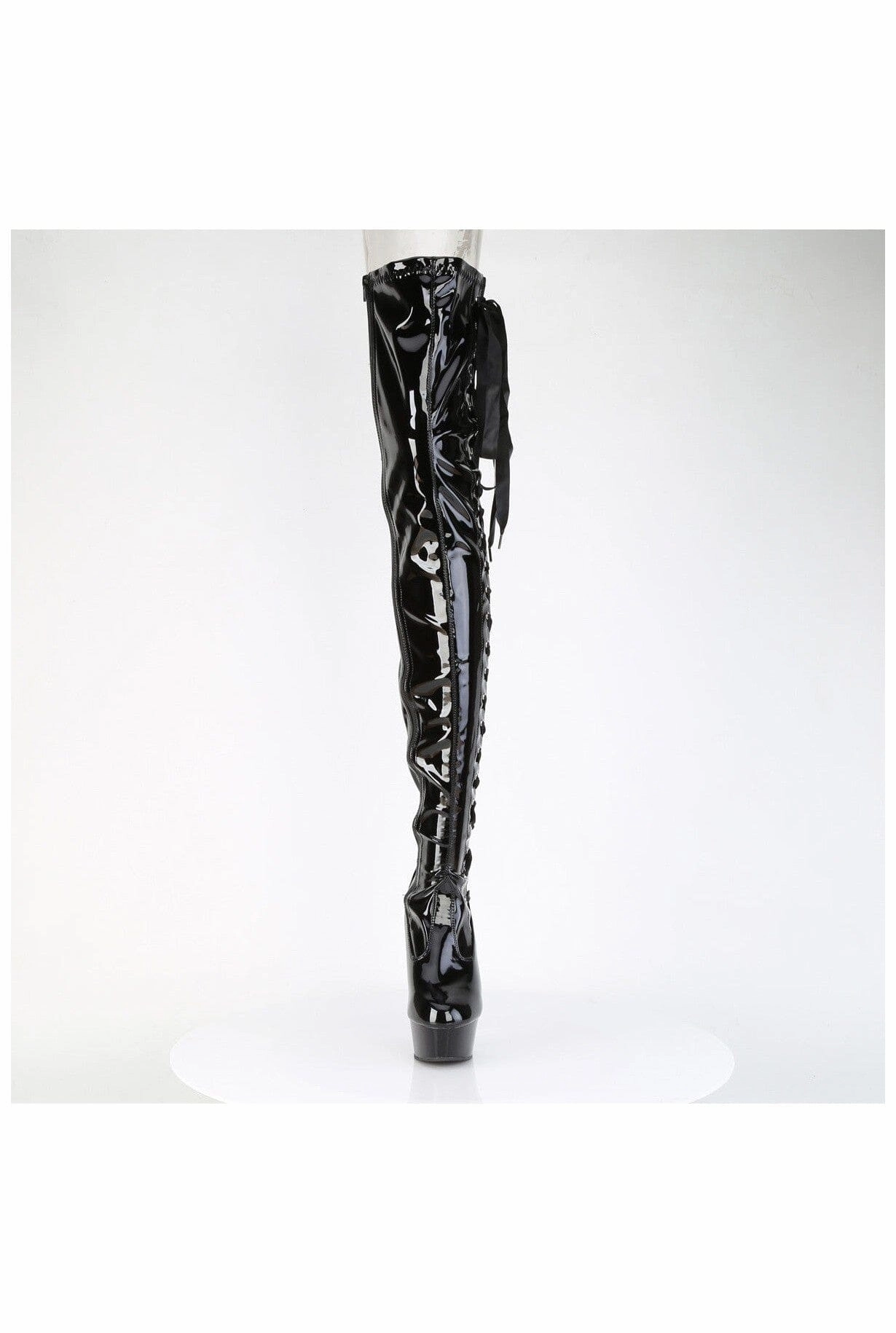 DELIGHT-4050 Black Patent Thigh Boot
