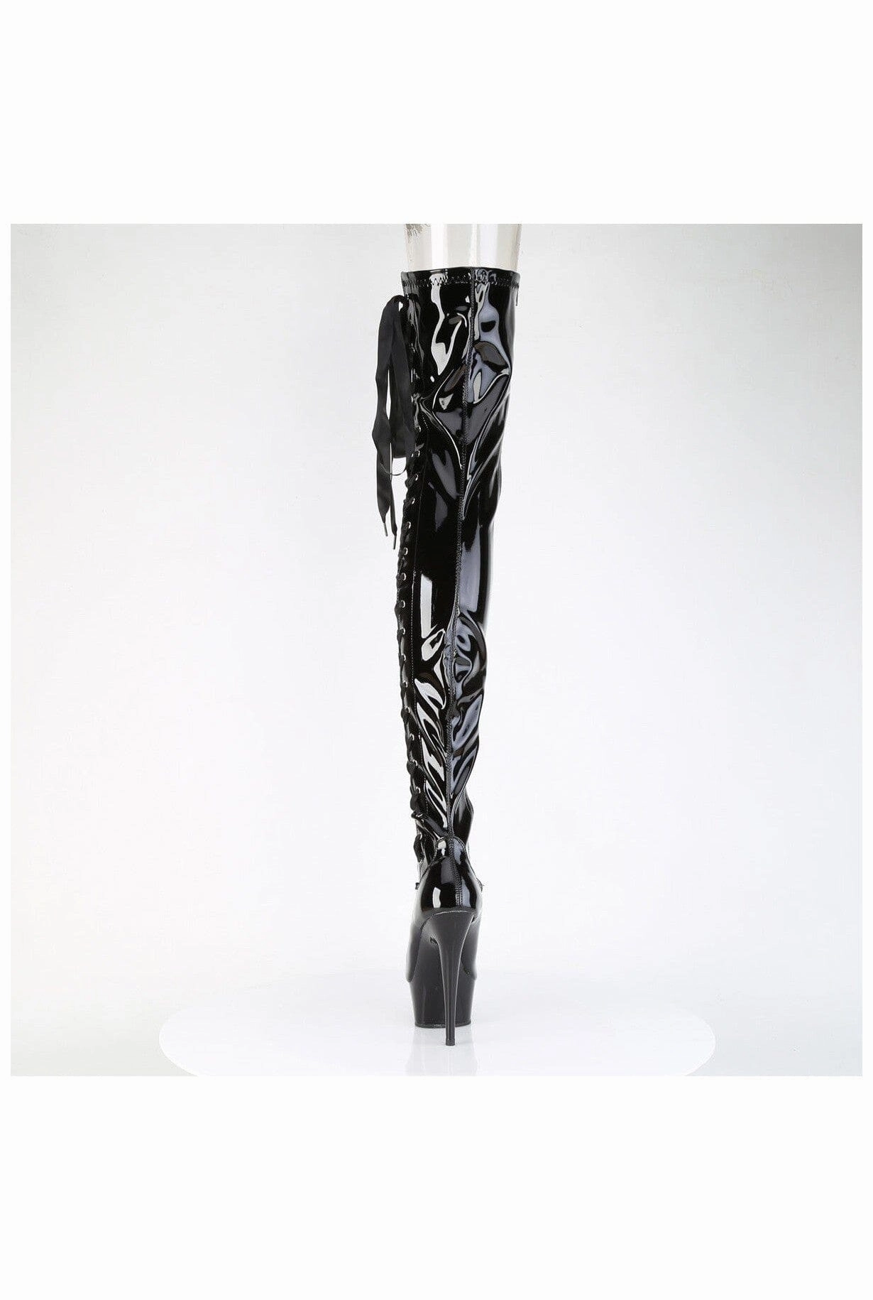 DELIGHT-4050 Black Patent Thigh Boot